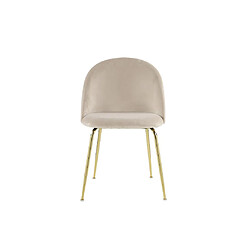 Avis Vente-Unique Lot de 2 chaises - Velours et métal doré - Beige - MELBOURNE