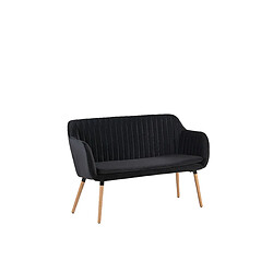 Acheter Beliani Canapé banquette 2 places en velours noir TABY