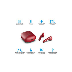 Avis RYGHT WAYS - Ecouteurs Sans fil Bluetooth avec boitier semi-intra True Wireless Earbuds pour "MOTOROLA moto g60s" (ROUGE)