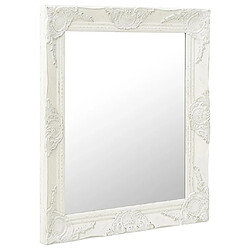 Maison Chic Miroir mural style baroque | Miroir Décoration pour Maison Salle de Bain 50x60 cm Blanc -GKD77513