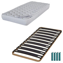 Ebac Matelas mousse + Sommier C310 90x190 Montana - Hauteur 18 cm - Soutien équilibré 