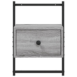 Maison Chic Table de chevet murale - Table de Nuit sonoma gris 35x30x51cm bois d'ingénierie pas cher