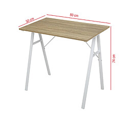 Avis Mobili Rebecca Table D'ordinateur Bureau De Jeu Gaming Moderne En Acier Bois Beige