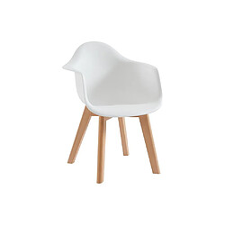 Acheter Vente-Unique Lot de 2 chaises enfant avec accoudoirs en polypropylène et hêtre - Blanc - POUPINETTE