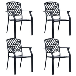 vidaXL Chaises d'extérieur lot de 4 design maillé acier anthracite