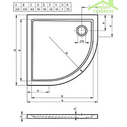 Avis Receveur de douche acrylique quadrant RIHO ZURICH 284 100x100x4,5 cm