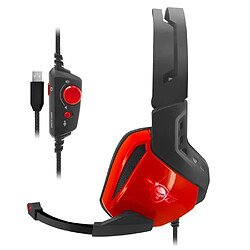 Spirit of Gamer Casque Gamer Gaming 7.1 Virtual Surround + LED Light USB Connecteur Casque XPERT-H100 Red Edition