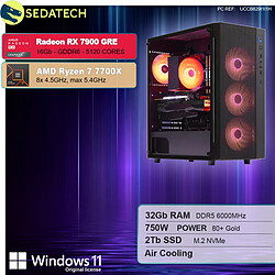 Sedatech PC Gamer • AMD Ryzen 7 7700X • RX 7900 GRE • 32Go DDR5 • 2To SSD M.2 • Windows 11