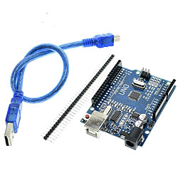 Wewoo Cartes et Boitiers Arduino UNO R3 CH340G Carte de développement de version améliorée avec câble USB de 30 cm 