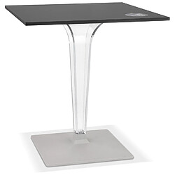 Alterego Table de terrasse carrée 'LIMPID' noire intérieur/extérieur - 68x68 cm LIMPID