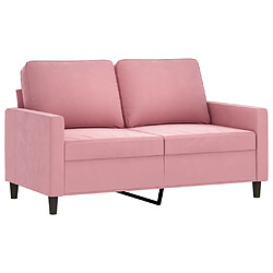 vidaXL Canapé à 2 places Rose 120 cm Velours