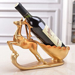 Wewoo Creative Sika Cerf Forme Étagère À Vin Drain Rack Porte-Bouteille Salon Ornements Cadeau Or 