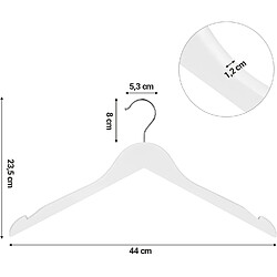 Helloshop26 Lot de 20 Cintres bois massif qualité supérieur blanc 12_0000064