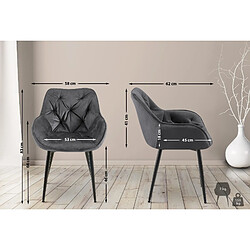 Non Lot de 2 chaises Tanna velours