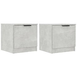 vidaXL Tables de chevet 2 pcs Gris béton 40x39x40 cm