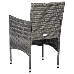 Maison Chic Lot de 2 Chaises de salle à manger de jardin - Fauteuil d'extérieur Résine tressée Gris -MN41852 pas cher