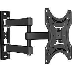 Onkron Support Mural TV pour 17 - 43 Pouces TV & Ecran, Bras Television Mural jusqu'à 35 kg - Fixation Murale TV VESA 75x75 & VESA 200x200/Support Television Mural Pivotant Inclinable STE322-B Noir 