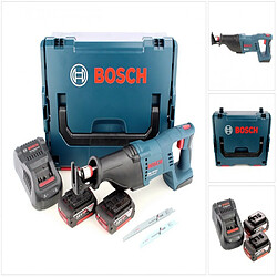 Bosch GSA 18 V-Li Scie sabre sans fil 18V ( 060164J00B ) + Coffret de transport L-Boxx + 2 x Batteries 5,0Ah + Chargeur