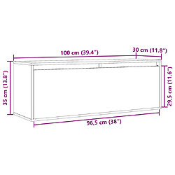 vidaXL Armoire murale Marron miel 100x30x35 cm Bois de pin massif pas cher