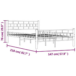 vidaXL Cadre de lit sans matelas blanc métal 140x200 cm pas cher