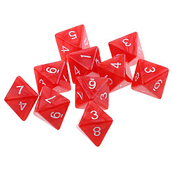 10pcs Dés 8 Faces Dés Polyédriques D8 Pour Les Jeux De Table De Fête Rouge