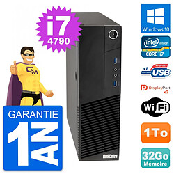 PC Lenovo ThinkCentre M83 SFF Intel i7-4790 RAM 32Go Disque 1To Windows 10 Wifi · Occasion 