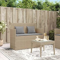 Avis Maison Chic Banc de jardin avec coussins | Banquette de jardin | Chaise Relax beige résine tressée -MN86687