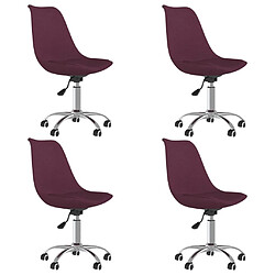 vidaXL Chaises pivotantes à manger lot de 4 violet tissu