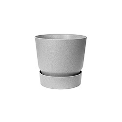 Pot de fleurs rond en plastique Ø 30 cm Elho Greenville Round gris ciment pour jardin et balcon