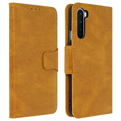 Avizar Housse OnePlus Nord Folio Vintage Porte-carte Fonction Support Camel