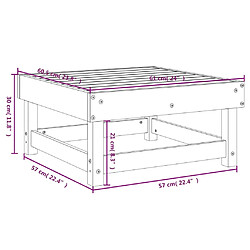 vidaXL Repose-pied de jardin marron miel bois de pin massif pas cher