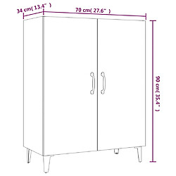 vidaXL Buffet Chêne marron 70x34x90 cm Bois d'ingénierie pas cher