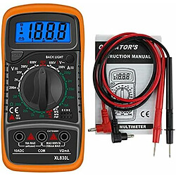 Elixir Multimètre Numérique Lcd Ohmmètre Voltmètre Ac Dc Testeur de Tension Testeur de Circuit Buzzer. (Jaune)