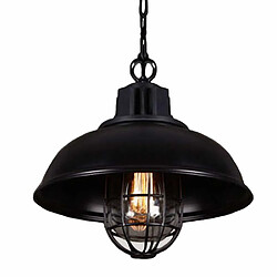 Stoex Suspension Lustre Abat-jour en Métal Loft Style Lampe Chandelier Industriel Vintage Pendentif Lumière E27, Noir 