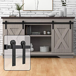 Mini kit de Matériel pour Porte Coulissante de Grange 1.5 m/4.92FT Double Porte Mini kit de Matériel pour Porte Coulissante de Grange 1.5 m/4.92FT Double Porte Kit pour Placard Armoire de Rangement