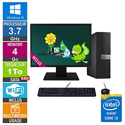 PC Dell Optiplex 5040 SFF i3-6100 3.70GHz 4Go/1To SSD Wifi W10 + Ecran 20 · Reconditionné 