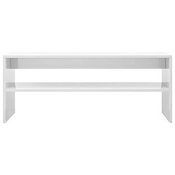 Avis vidaXL Table basse Blanc brillant 100x40x40 cm Bois d’ingénierie