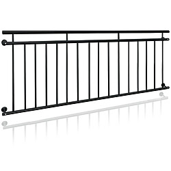 Ecd Germany Garde-corps balcon à la francaise appui rambarde noir en acier 225 x 90 cm