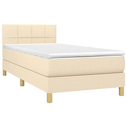 Avis Sommier à lattes LED,Cadre à lattes de lit avec matelas pour Adulte Crème 80x200 cm Tissu -MN12920