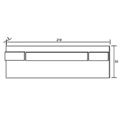 Pegane Tête de lit + 2 tables de chevet, coloris chêne cambrian, effet textile