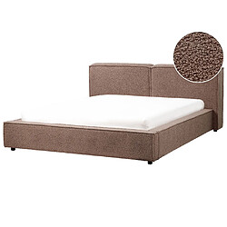 Beliani Lit double 160 x 200 cm en bouclé marron LINARDS 