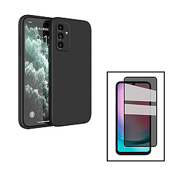 PHONECARE Kit Film Verre Trempé 5D Anti-Spy + Coque Silicone Liquide pour Samsung Galaxy A24 4G - Noir 