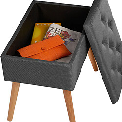 Tectake Banc avec coffre de rangement aspect lin RANYA - gris foncé pas cher