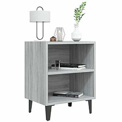 Avis Maison Chic Table de chevet avec pieds en métal, Table basse Sonoma gris 40x30x50 cm