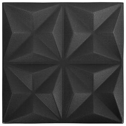 vidaXL Panneaux muraux 3D 12 pcs 50x50 cm noir origami 3 m²