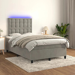 Sommier à lattes,Cadre à lattes de lit pour Adulte matelas et LED Gris clair 120x200 cm -MN80209