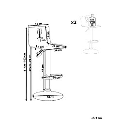 Avis Beliani Tabouret de bar Set de 2 Noir BUSAN