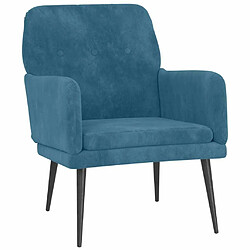 Maison Chic Fauteuil relax,Chaise pour salon Bleu 62x79x79 cm Velours -MN63569