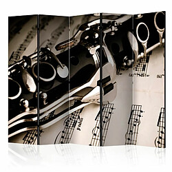 Paris Prix Paravent 5 Volets Clarinet & Music Notes 172x225cm