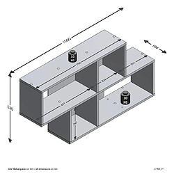 Acheter Mes Etagère murale 4 niches 100x19,5x53 cm marron et anthracite